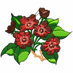 Flowers And Tree Embroidery Design 10